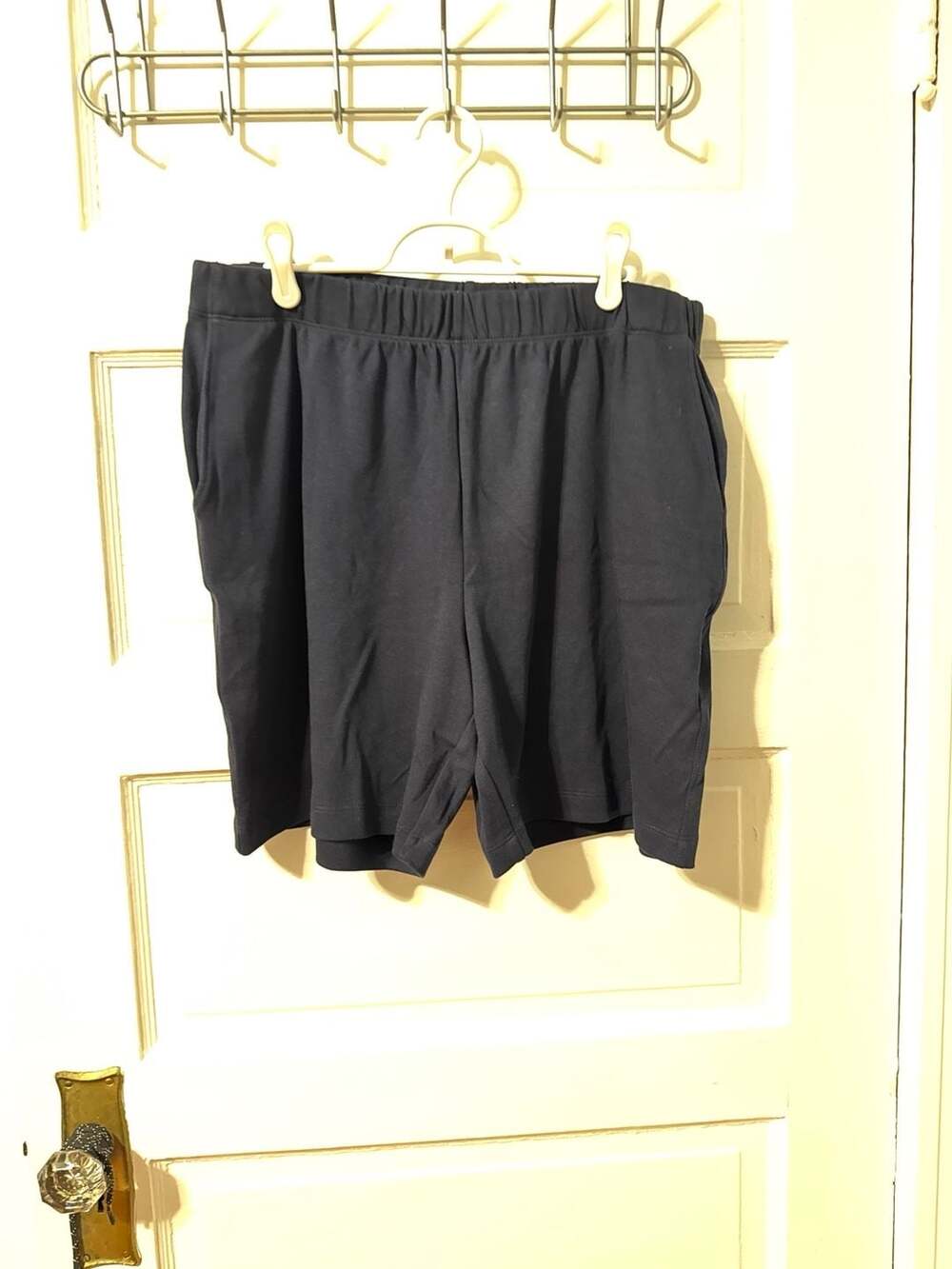 Lands' End Women's Navy Blue Knit Lounge Shorts Size Large Petite 14-16